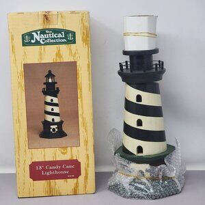Heritage Mint Nautical Collection 13"‎ Candy Cane Lighthouse Decorative Figurine